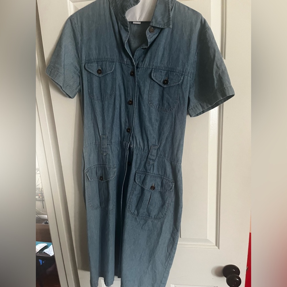 Robbie Bee Vintage Short Sleeve Denim Shirtwaist Dress Size 10